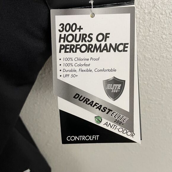 TYR Womens 6 Black Aqua Controlfit U Back Chlorine Resistant One Piece Swimsuit - Picture 3 of 8